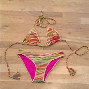BECCA Multicolor Striped Bikini